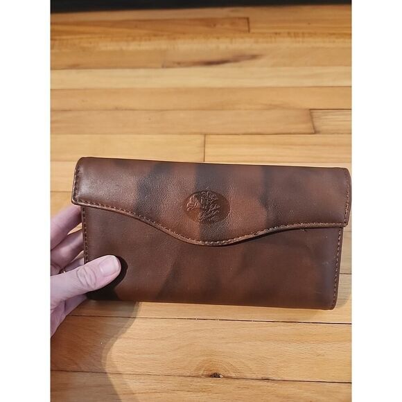 Julia Buxton Heiress Leather Card Holder Wallet Brown/ Mahogony - Picture 2 of 6